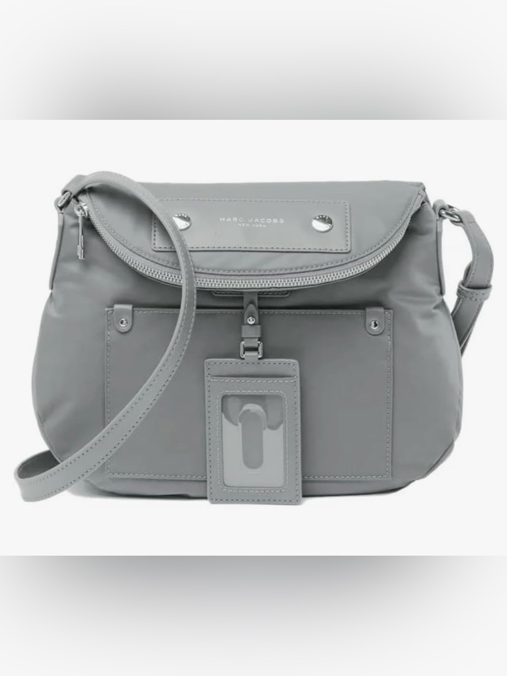 Marc Jacobs Light Gray Nylon Crossbody Bag with ID Window - Picture 4 of 10